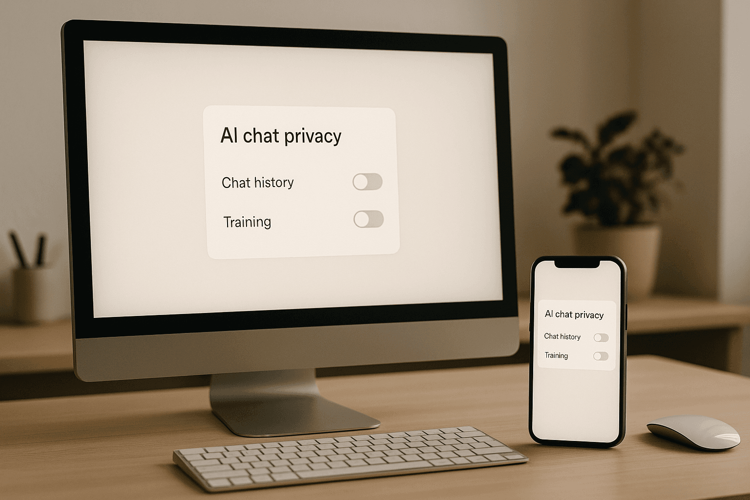 Turn off AI chat history so your prompts stop training the model
